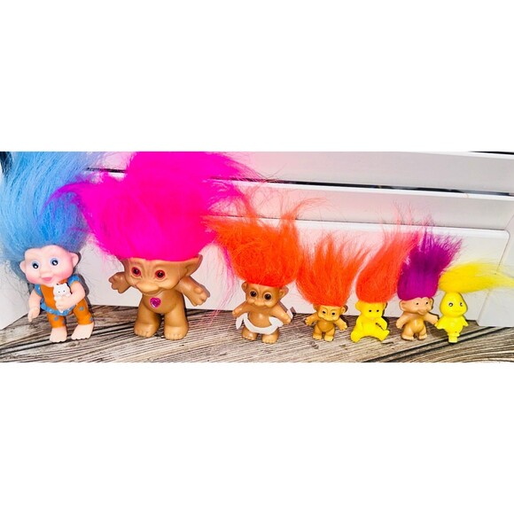 Vtg Troll Doll Lot Applause Russ Baby Friends Pin Pencil Topper - Picture 1 of 3